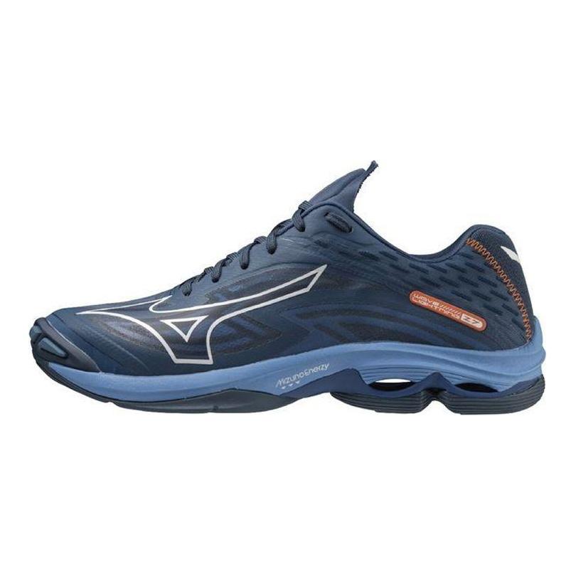 Mizuno Wave Lightning Z7 Удобная амортизация Нескользящие Прочные Дышащие Кроссовки с низким верхом для тренировок Унисекс Темно-синий V1GA220021