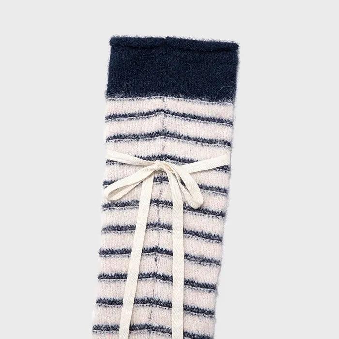 ТЕПЛЫЙ ВЯЗАНЫЙ ГОРЛОВНИК В ПОЛОСКУ 'SUNDAE STRIPE' (NAVY)