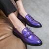 Men Loafers Nobility Shoes Retro Tassels Formal Business Purple Wedding Dress Prom Blazers Green Tuxedo Party Shoes Plus Size