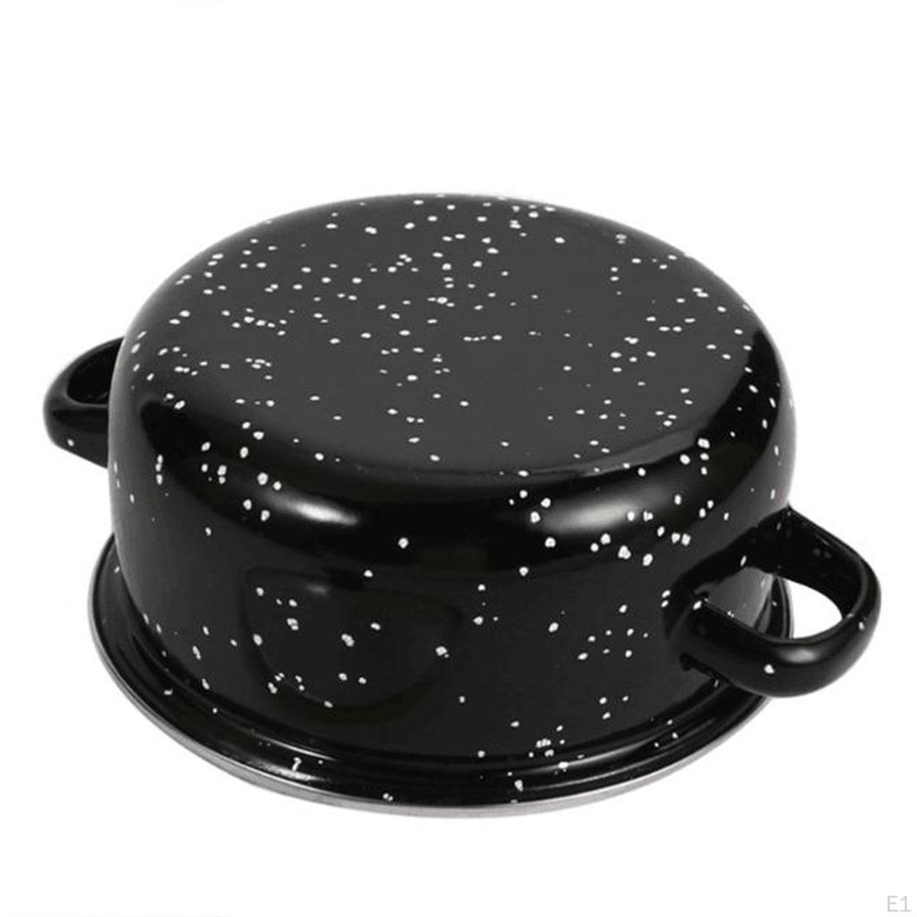 Эмалированная кастрюля из 3 предметов с крышкой, креативная жаропрочная кастрюля с двойными ручками, медленная