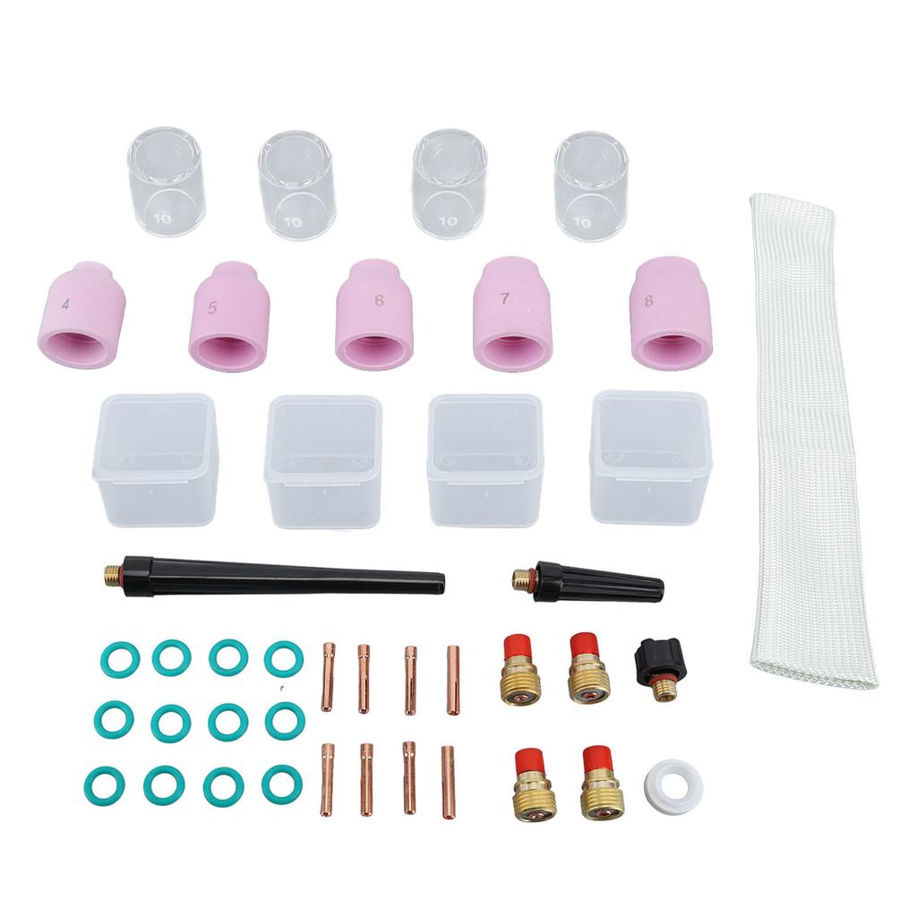 38 шт. комплект линз для газовой сварки TIG, стеклянная чашка, задняя чашка, уплотнительное кольцо, прокладка, расходные материалы для плазменной горелки WP9 20