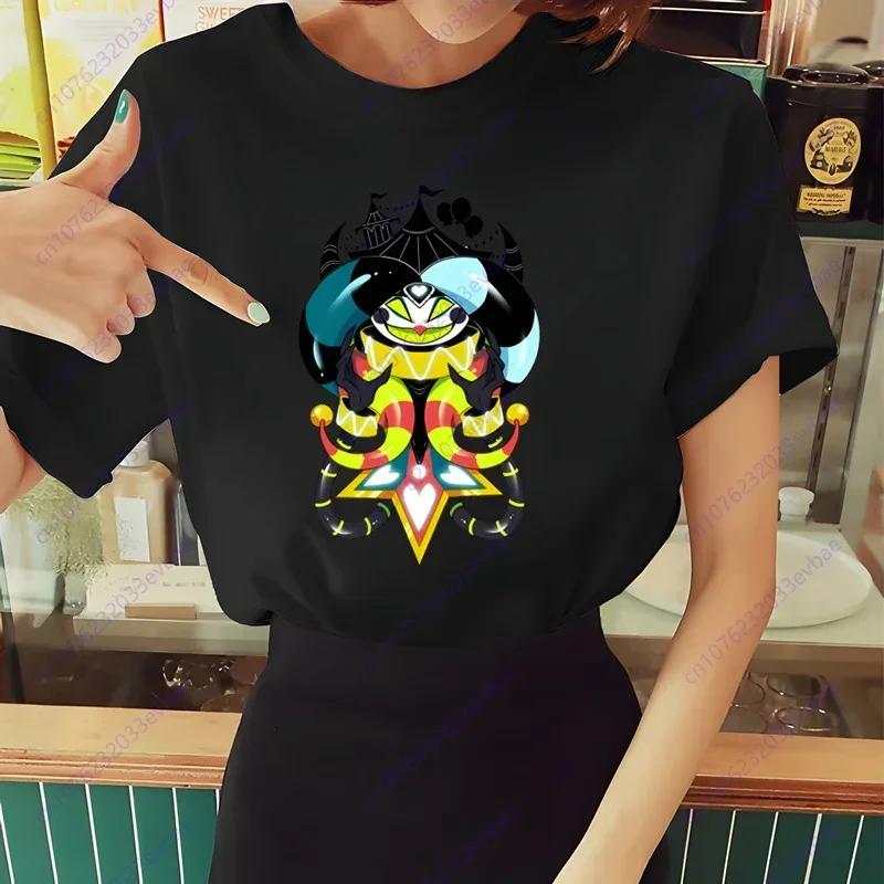 Женская футболка Helluva Boss Летняя футболка с коротким рукавом и принтом жевания Забавная футболка Харадзюку Топы Мужская футболка Уличная одежда