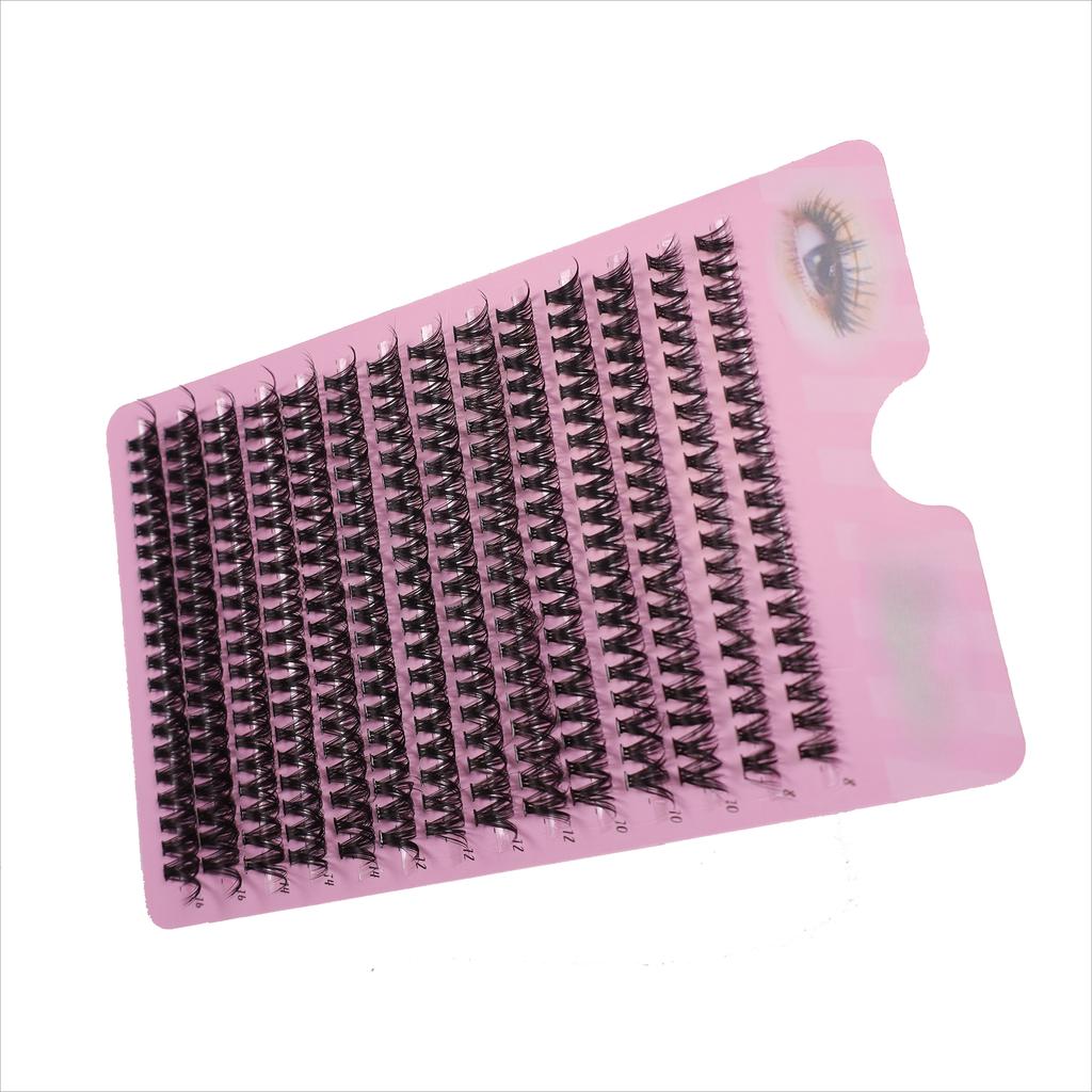 Eyelash 14 Rows Mixed Length (8-16mm) -3D Russian Volume, Reusable DIY Cluster Extension, Suitable for Beginners, Ultra Thin 0.05mm