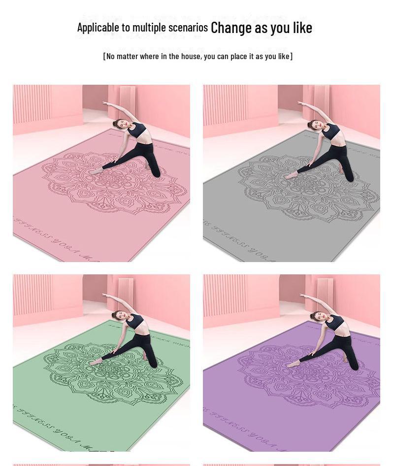 Бесшумный амортизирующий нескользящий коврик для йоги и танцев: Удлиненные и расширенные для мужчин и женщин, идеально подходят для фитнеса, прыжков и аэробики