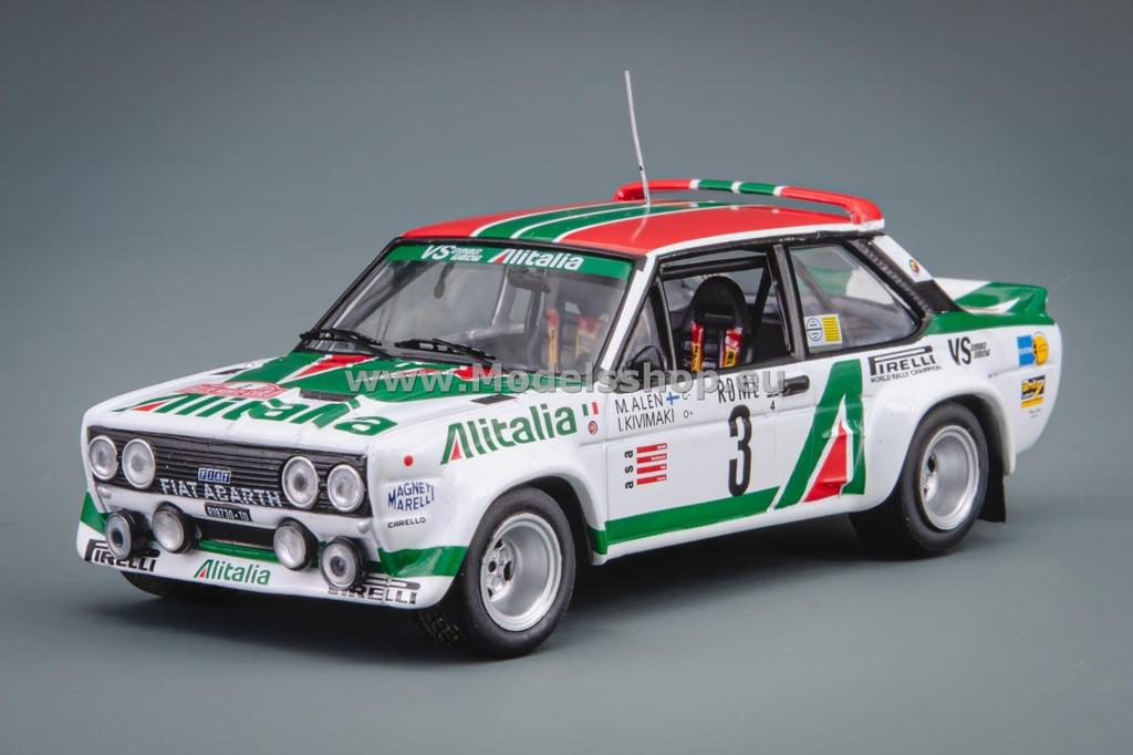 IXO Fiat 131 Abarth Diecast Model 1/43 Monte Carlo Rally 1979 #3 M. Alen/I. Kivimak Ready-to-Display Diecast RAC446A