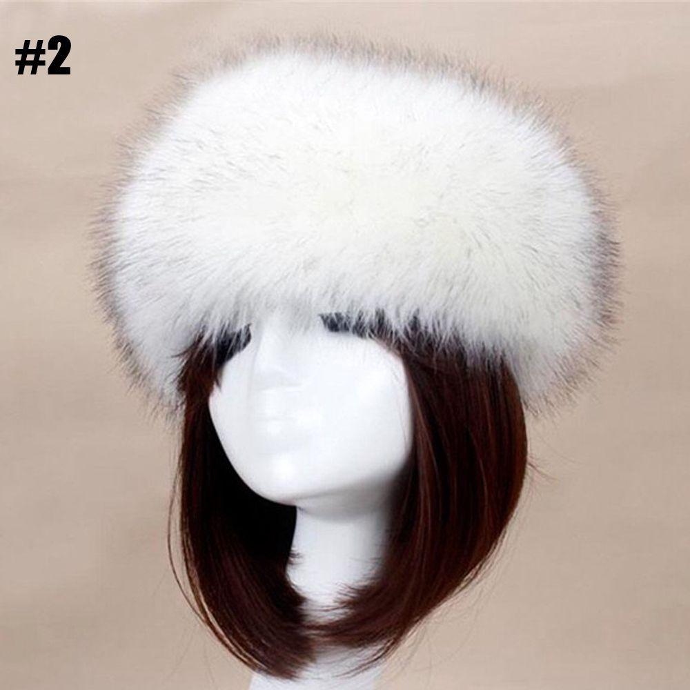 Outdoor Earwarmer Ski Hats Women Russian Cap Thick Fluffy Headband Hat Faux Fur