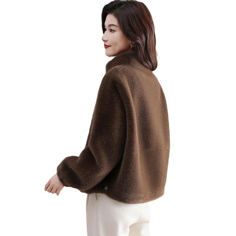 2024 новая зимняя куртка из искусственного меха норки с интегрированным пухом, женская свободная утолщенная теплая куртка для мам