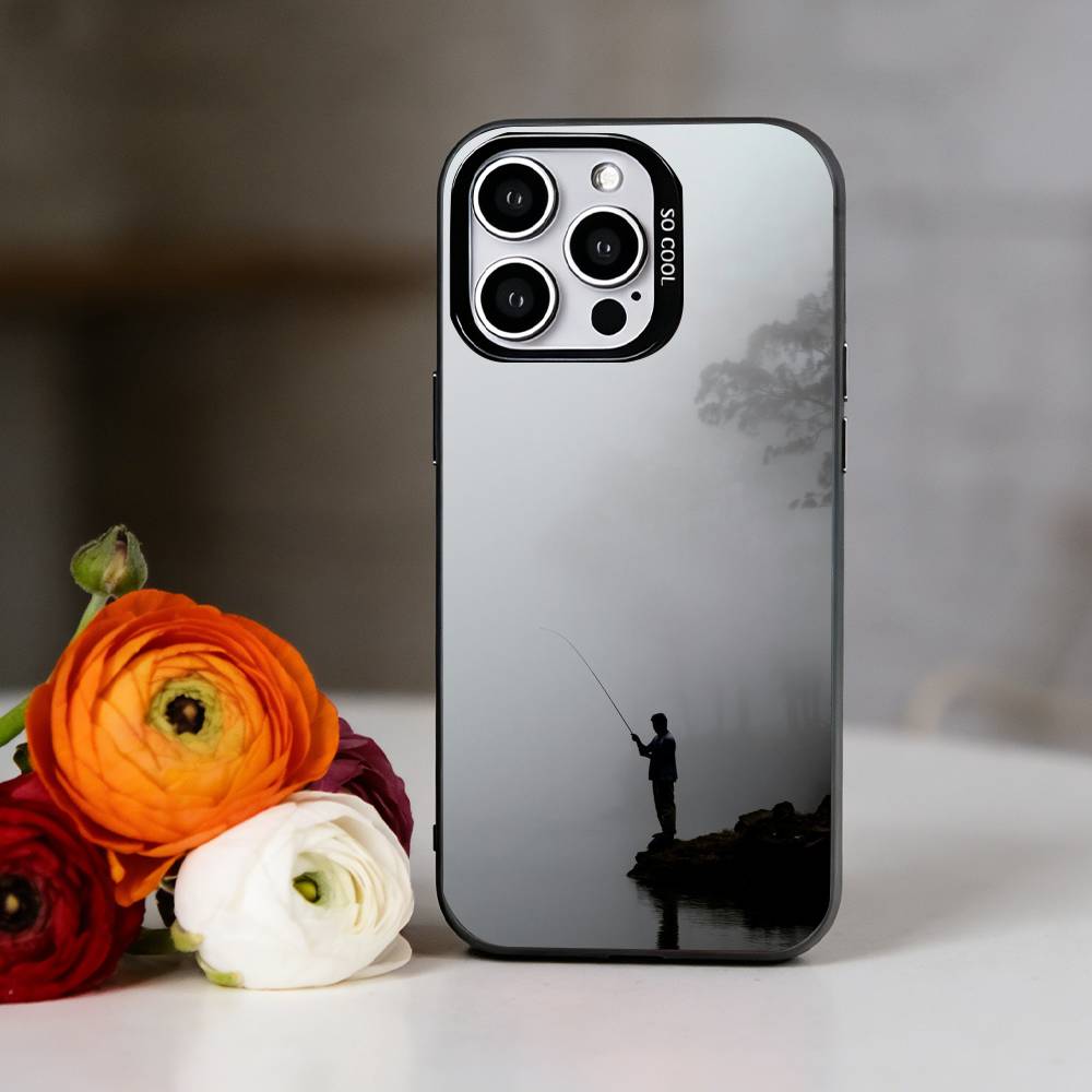 F-Fishing enthusiast Phone Case For iPhone 17,16,15,14,13,12,11 Plus,Pro Max,XS,Colorful Silver Black Cover