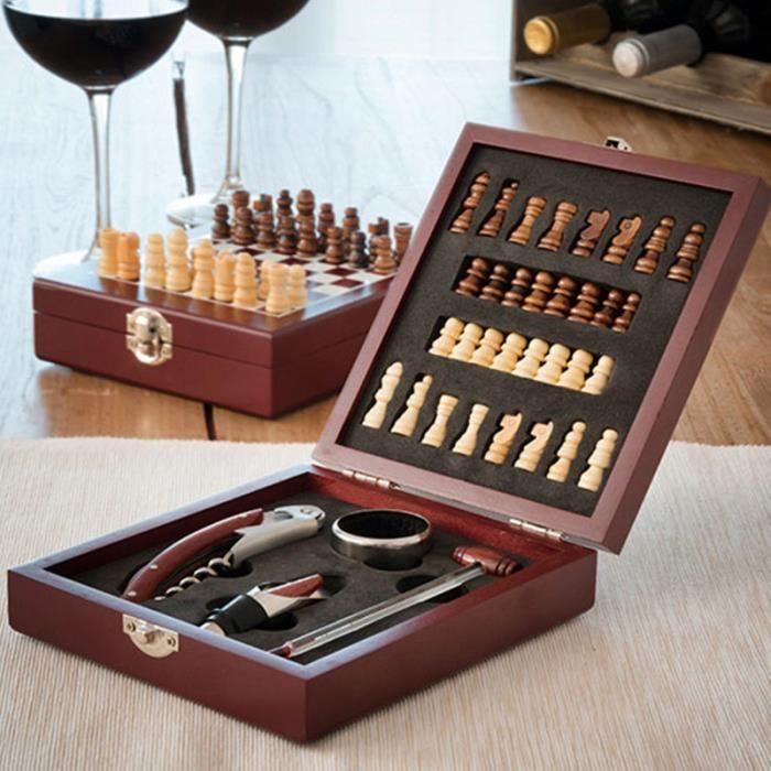SHOP-STORY - Wine Accessories and Chess Set In a Box (37 Pieces) Ideal Gift for Wine and Chess Fans
