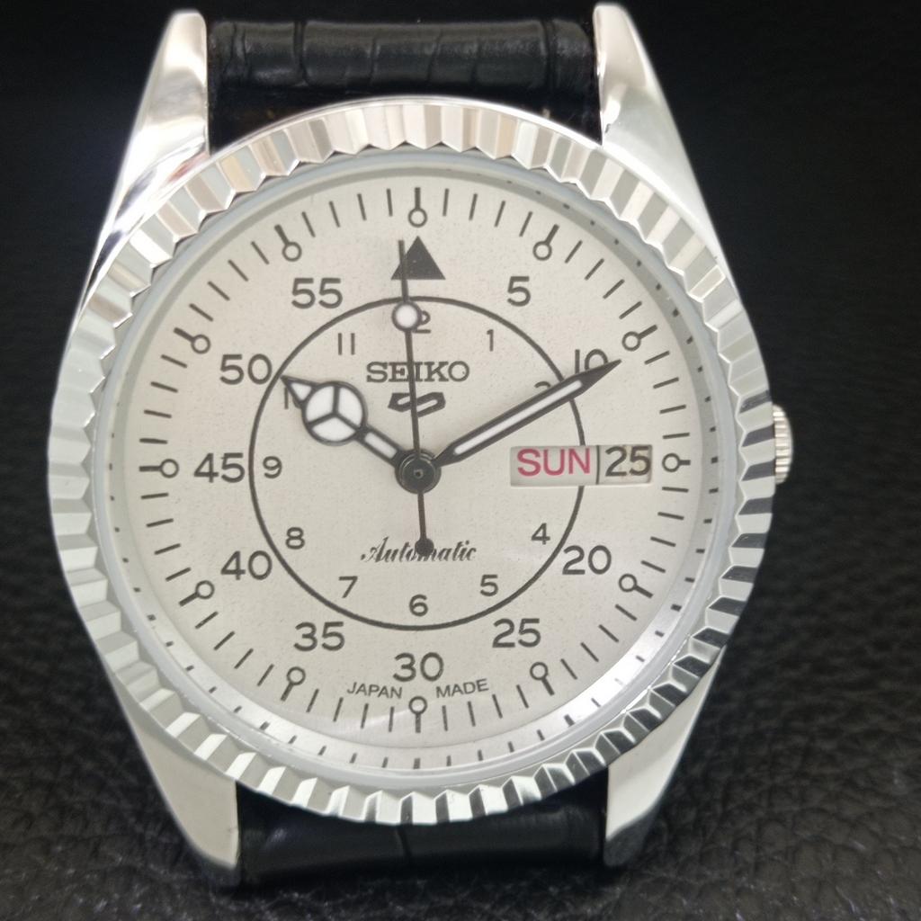 ЯПОНСКИЕ ВИНТАЖНЫЕ ОТРЕМОНТИРОВАННЫЕ МУЖСКИЕ СЕРЕБРИСТЫЕ ЧАСЫ SEIKO 5 АВТОМАТИЧЕСКИЕ 6309A a442923-1