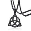 Модное мужское черное кельтское ирландское ожерелье с подвеской Triquetra Trinity Knot, ювелирные изделия