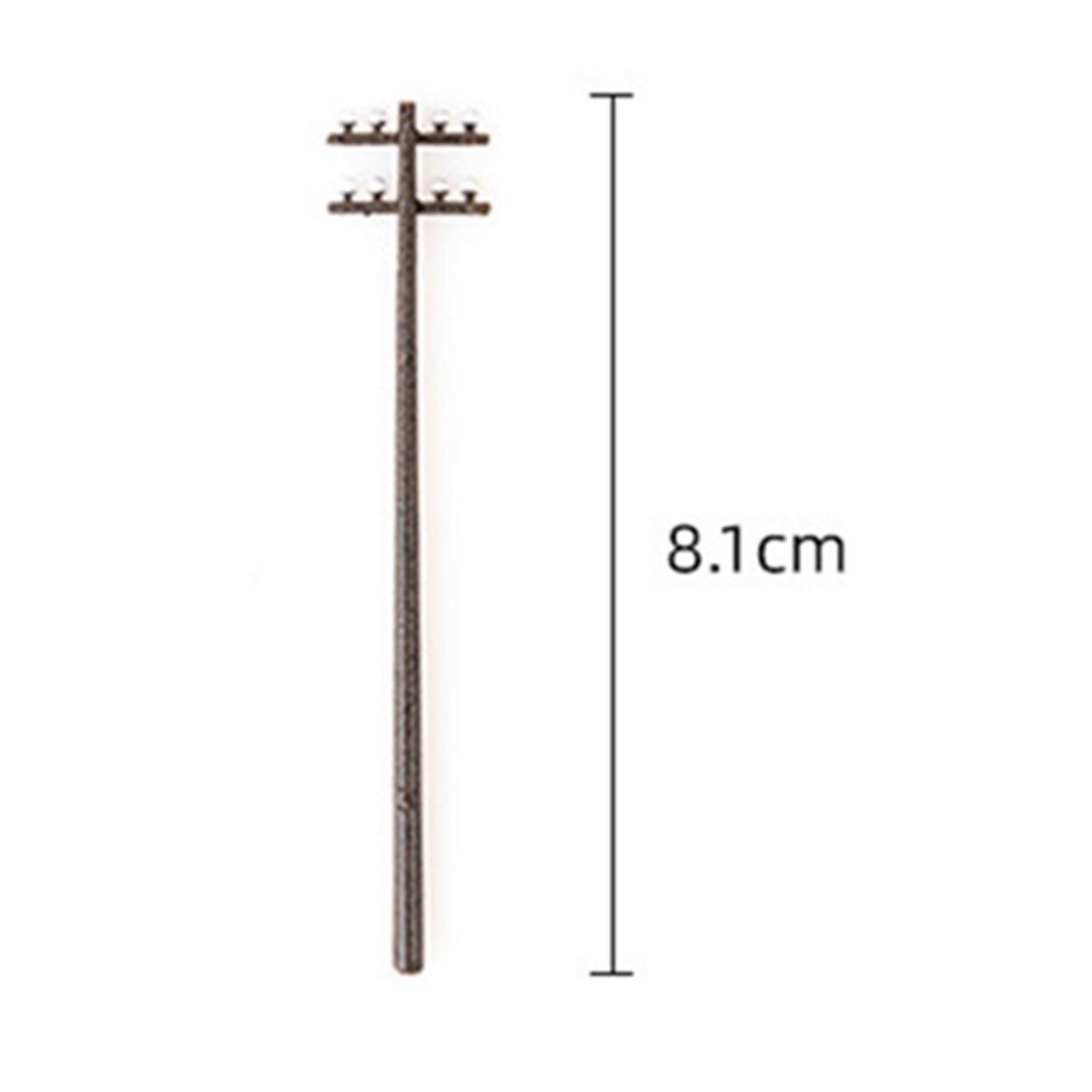 10 шт. мини-столб для электрических линий для поездов, железных дорог, микропейзаж 1/87, 8,1 см