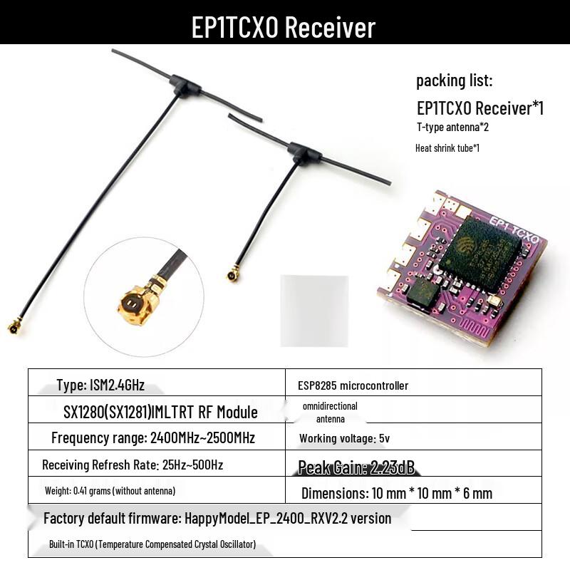 Happymodel 2.4G ELRS EP1 TCXO Micro FPV Receiver