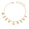 Popular Beach Wind Ladies Necklace Personalized Starfish Shell Metal Design Clavicle Chain Versatile Necklace