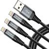 iPhone Charging Cable Lightning Cable 3M Set of 3 Lightning Cable Fast Charging Cable Heavy Duty Braided Nylon iPhone Charging Cable Flexible USB High