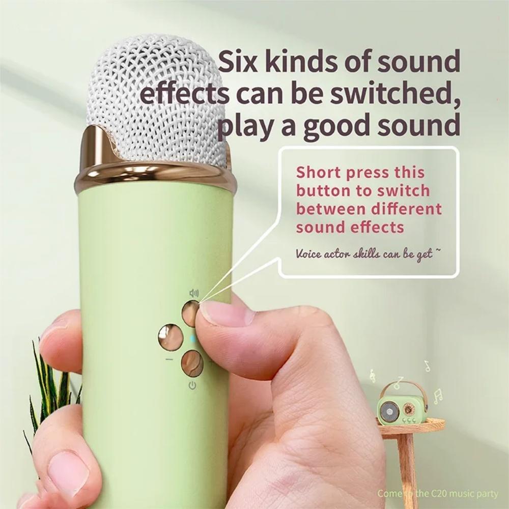 Bluetooth-динамик с 1-2 беспроводными микрофонами, поддержка караоке, TF-карта, FM-игра, HIFI, бас, громкая связь, детский подарок на день рождения