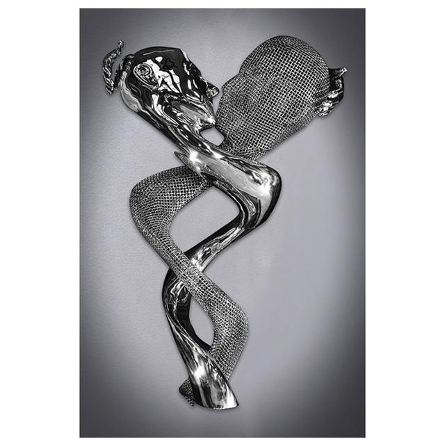 Современная металлическая фигурка, статуя, переплетение души, художественная роспись на холсте, абстрактная романтическая печать плакатов, настенная картина, декор комнаты, без рамки