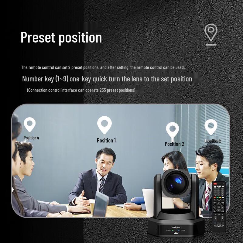 Lenovo thinkplus 4K PTZ Video Conference Camera with Mic