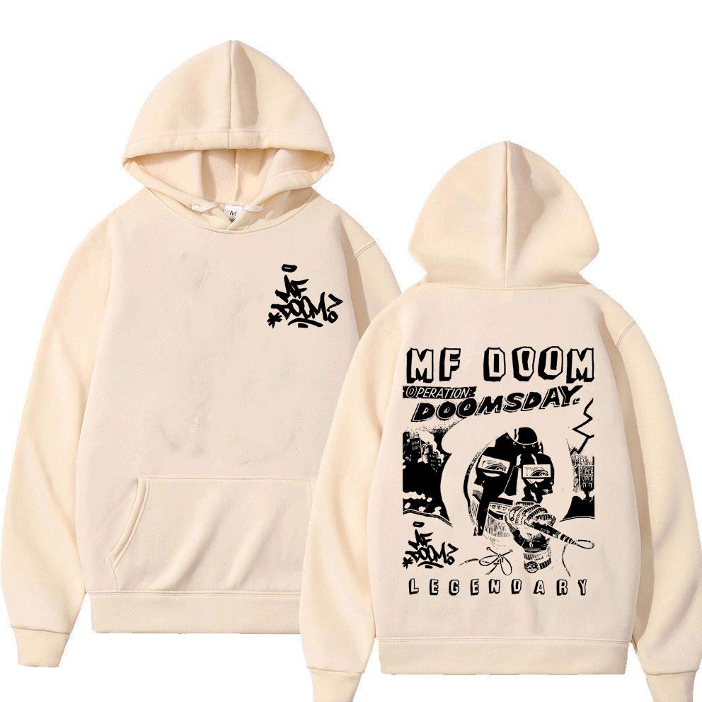 Худи с легендарным графическим принтом рэпера Mf Doom Doomsday Мужские Женские Повседневная Флисовая Хлопковая Толстовка Мужская Хип-Хоп Мода Худи