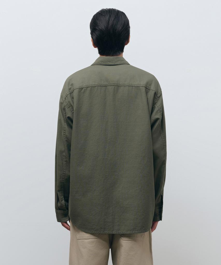 MUSINSA STANDARD Relaxed Back Satin Shirt [Khaki]