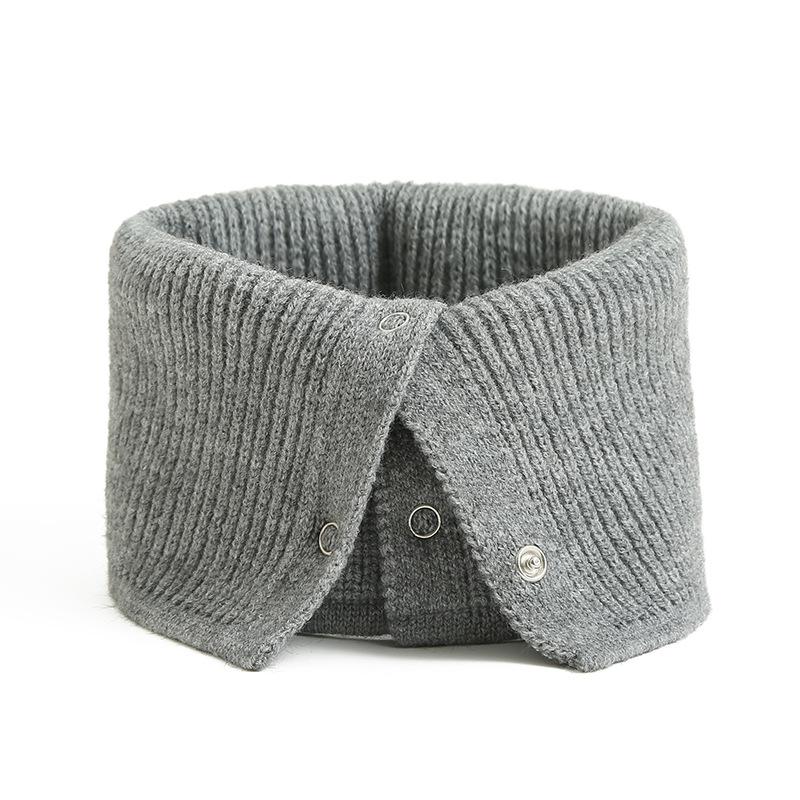 Korean Solid Knitted Warm Ring Scarf Unisex High Neck Fashion Neckerchief Children Wind Protection For Kids Spring Autumn Winter