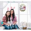 FaCraft He is Risen Decor Sign - Easter Wreath for Front Door, Religious Cross Door Decoration, Farmhouse Floral Hanger for Home, Porch, Wall, Spring