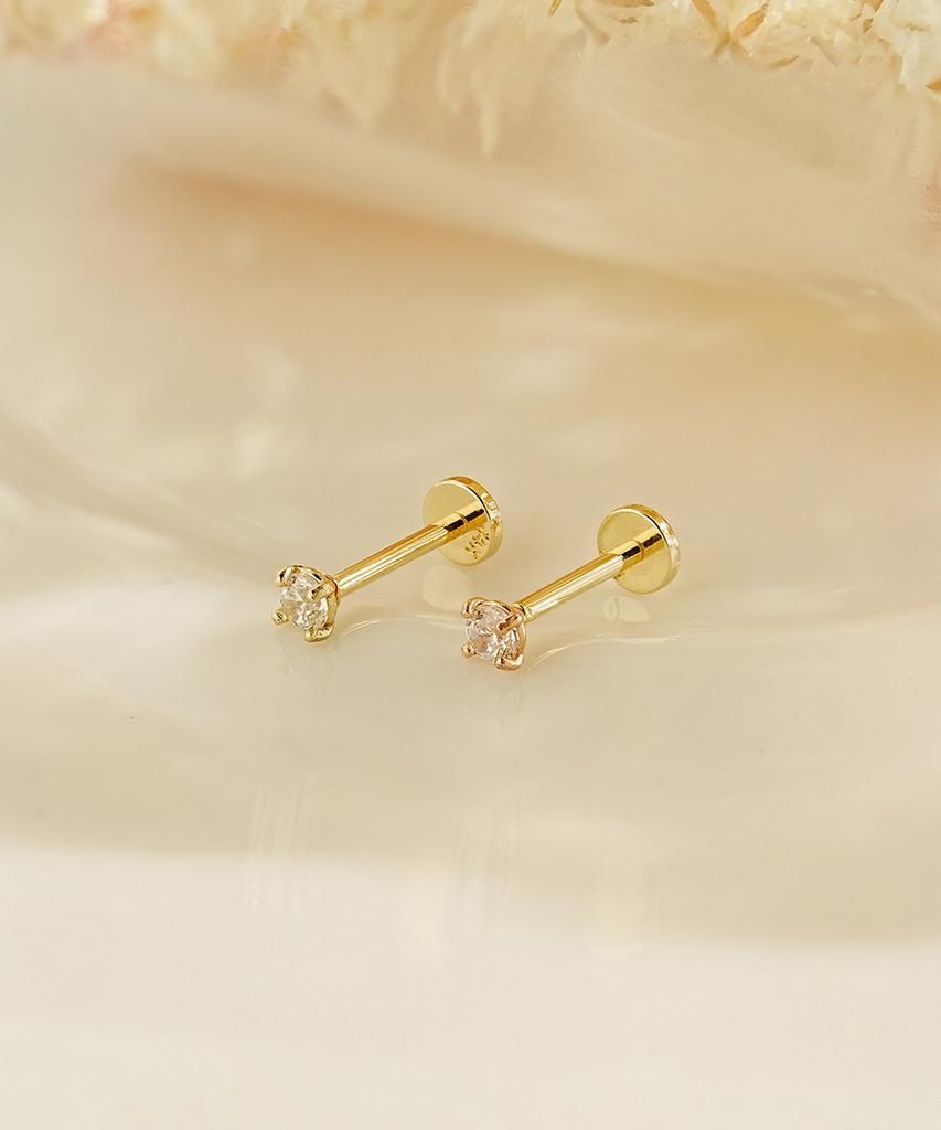 Minimalpiercing 14K Внутренняя резьба Муассанит Алмаз Лабрет Пирсинг носа 0,8 мм