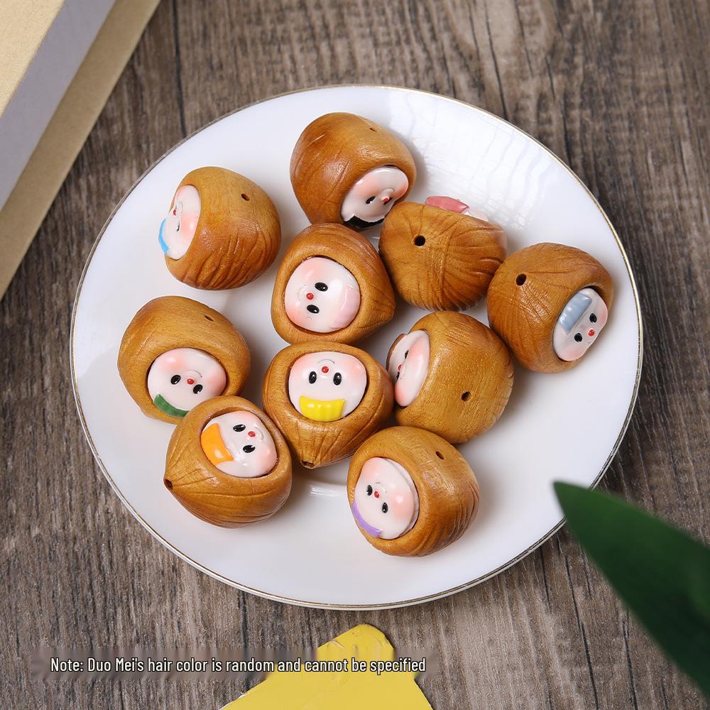 Кулон из палисандра в виде мультяшного каштана, сестры чеснока, из зеленого сандала, цепочка для мобильного телефона