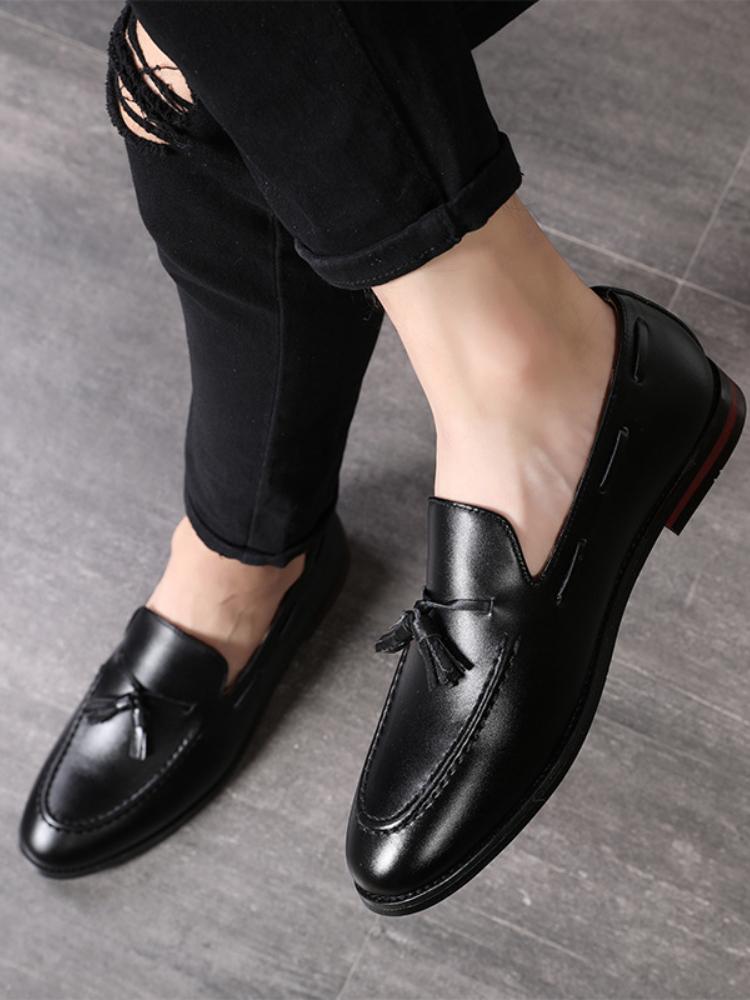 Men Dress Shoes Designer Fashion Leather Stress Shoes Big Size 47 48 Men Business Driving Shoes Tassel Men Loafers Brand