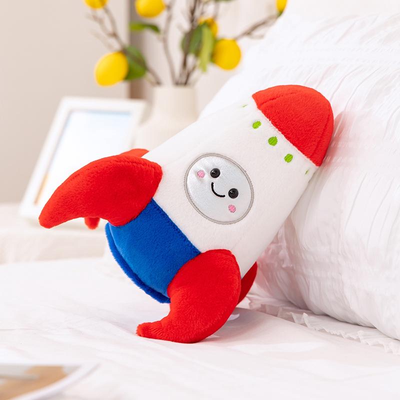 Sale 18/27cm Plush Rocket Toy Stuffed Spaceship Throw Pillow Soft Decor Birthday Gift Space Discovery Educational For Kids