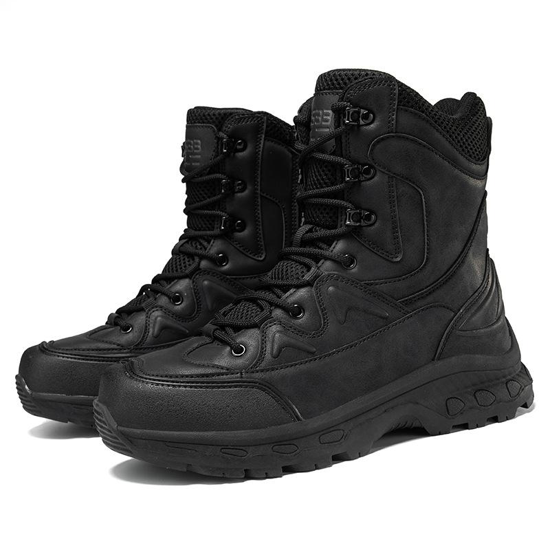New large size combat boots PU mesh medium top wear-resistant tactical boots outdoor sports hiking shoes hiking shoes