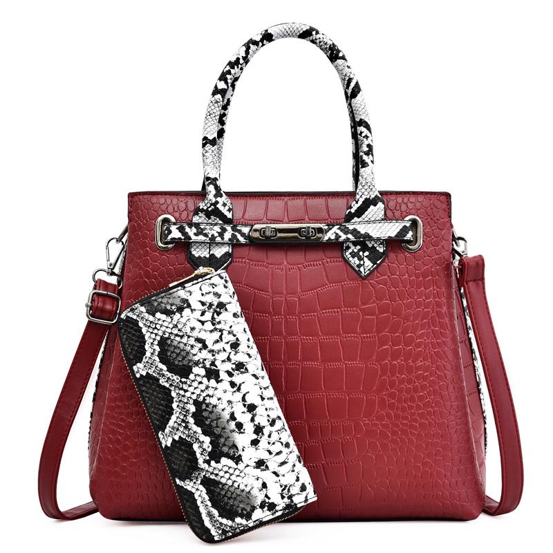 Наборы Роскошная качественная кожаная сумка для женщин 2023 Дизайнерская женская сумка через плечо с узором аллигатора Женская сумка через плечо Основная сумка