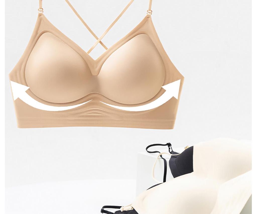 Бесшовный бюстгальтер пуш-ап U-образной формы с тонкими бретелями для лета