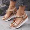 New Bohemian Style Wedge Heel Sandals for All Seasons Women's Fashion Casual Thick-Soled Shoes