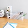 Oblique Plug-in Pen Holder Plastic Transparent Frosted Multi-grid Pen Holder Student Pen Case Desktop Makeup Brush Storage Box