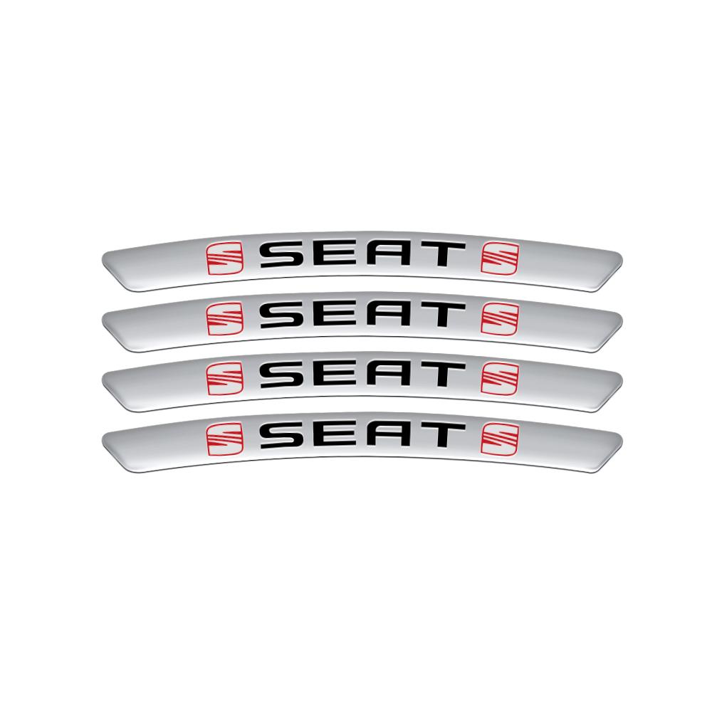 wzbn2 4Pcs Car Tire Curved Rims Aluminum Wheel Hub Emblem Sticker For Seat Cupra Tarraco Leon FR Arona Mk1 Mk3 5f Ibiza 6j Ateca Altea
