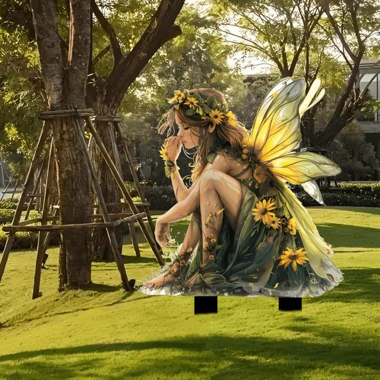 Украшение цветочного горшка в виде феи Акриловая фигурка феи, кашпо, богемный декор цветочного горшка, аксессуары для растений и садовый декор