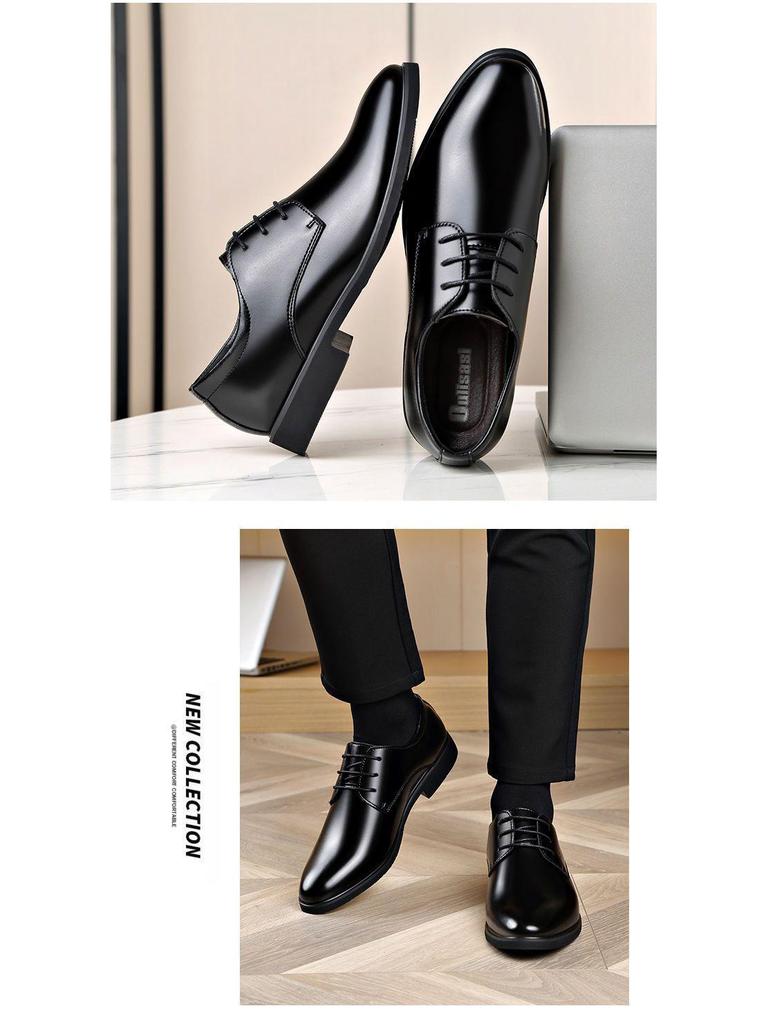 Мужская водонепроницаемая кожаная деловая повседневная обувь 2025 - Британский стиль, мягкая подошва