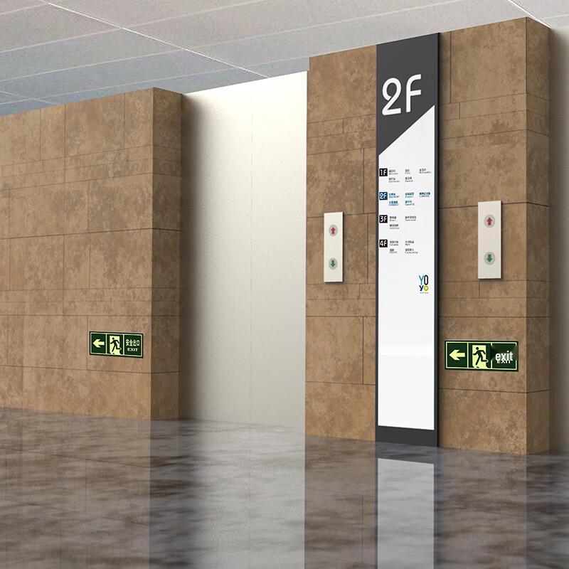 Glow-in-the-Dark Emergency Exit Left Turn Wall Stickers