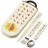 Children's Lunch Box Trio Set Chopsticks Spoon Fork Kids Cutlery Antibacterial Treatment Easy To Open Sliding Type Made In Japan Noraneko Gunda