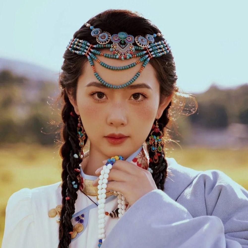 Винтажные повязки на голову, женская цепочка на голову, цепочка на лоб, головные уборы Ханфу, подарки для девочек