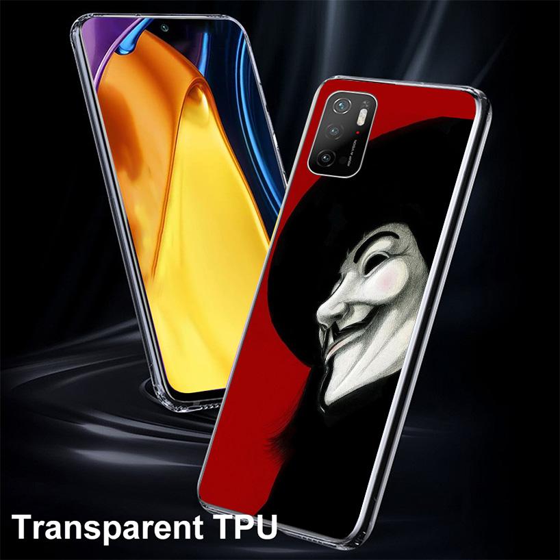 Anonymous V Mask Cover Phone Case For Xiaomi Poco F7 Ultra X7 X6 X5 Pro M7 Redmi 15C 15 13C 13 12C 12 10C 10 9A 9C 9T 9 Shell Po