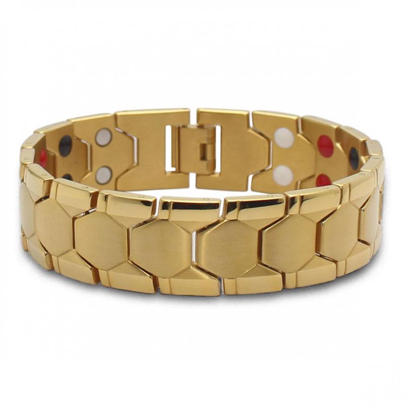 Stainless Steel Black Germanium Magnetic Chain Link Bracelet for Women Men Health Care Energy Jewelry Snoring Bracelet