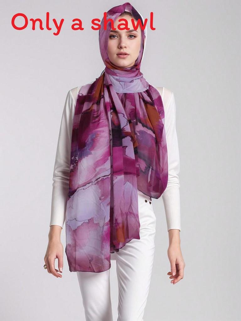 Polyester Digital Printed Scarves With Dye Printing Design For Summer Womens Fashion Accessory