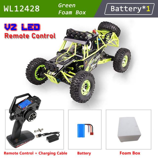 WLtoys 12428 1:12 4WD Радиоуправляемая гоночная машина Высокоскоростной Внедорожник с дистанционным управлением Сплав Грузовик-скалолаз Светодиодная подсветка Багги Игрушки для мальчиков Подарок детям