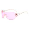 New Punk Rimless Five Star Sunglasses Y2k Luxury  Designer One Piece Goggles UV400 Women Driving Cycling Eyewear