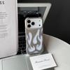 3D Чехол для телефона с полым узором в виде пламени для iPhone 17 Air 16 15 14 13 12 11 Pro Max Plus Тонкий Ударопрочный Задняя крышка Модный Мягкий ТПУ