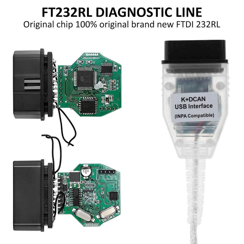 Диагностический сканер OBD2, кабель FTDI FT232RL с микросхемой и переключателем для автомобильного профессионального USB-интерфейса, диагностический кабель