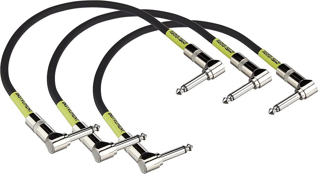 Ernie Ball 6075 Patch Cable 3 Pack 1 Feet PATCH CABLE 3Pack 30cm Black [Genuine Product] ANGLE/ANGLE