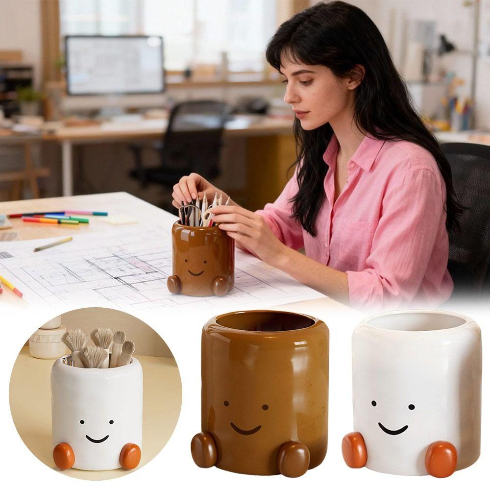 Cartoon Desktop Pen Holder Large Capacity Remote Control Storage Box for Students Gift